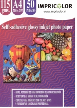 imagen PAPEL AUTOADHESIVO FOTO GLOSSY 115GR. A4 50H