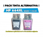 Imagen producto PACK TINTA ALT. HP664XL NEGRO (14ml) + COLOR (12 ml ) (HP 664N / HP664C)