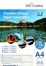 Imagen producto PAPEL FOTO GLOSSY 180GR. A4 100H LEE CENTRO