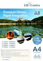 imagen PAPEL FOTO GLOSSY 200GR. A4 100H LEE CENTRO