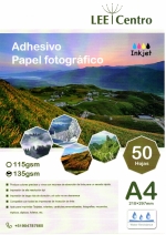 imagen PAPEL ADHESIVO FOTO GLOSSY 135GR. A4 50H. LEE CENTRO